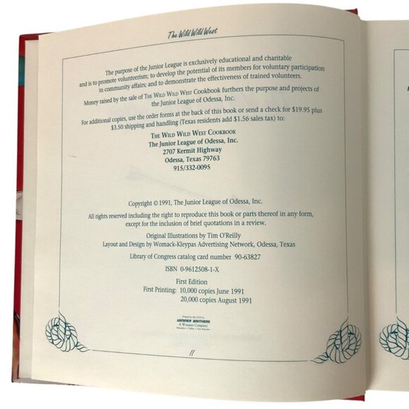 The Wild Wild West Cookbook First Edition 1991 Junior League Of Odessa Texas - Picture 4 of 12